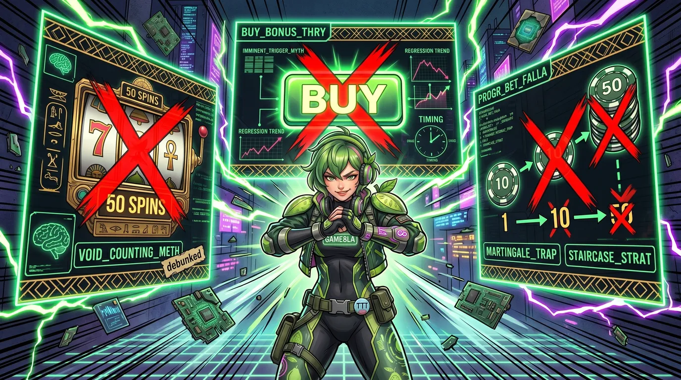 三種社群打法空轉計數法 Buy Bonus 時機論漸進式投注法的原理拆解示意圖
